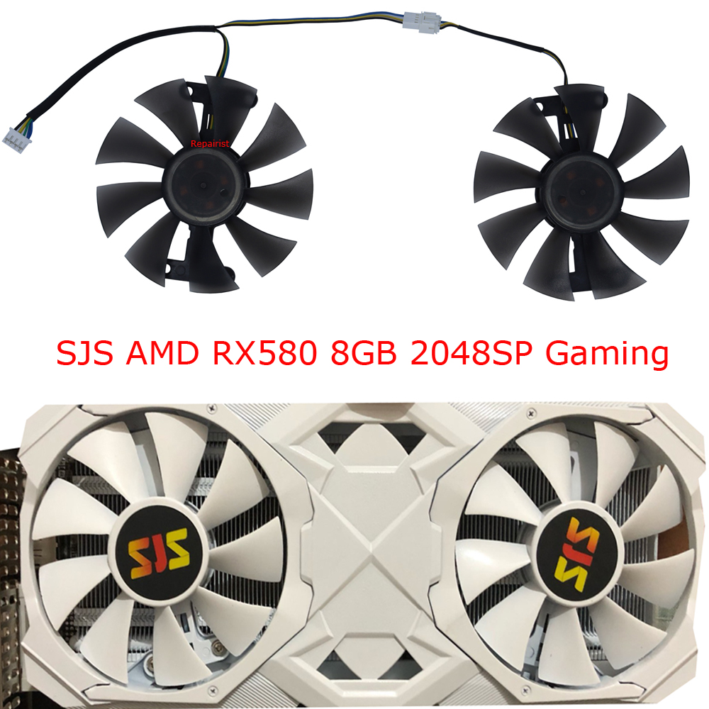 Rx 580 8Gb 2048Sp Gpu - 2 adet/takım, Video kartları Fan,FL801512VB,GPU soğutucu,