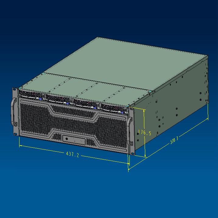 8 Gpu 4U Server Chassis - Rack 4U 4 bölmeli Hotswap Sunucu