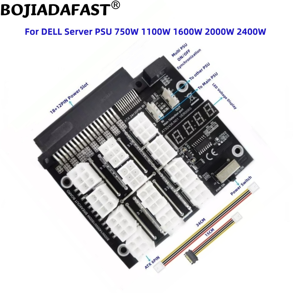 12 Portlu PCI-E 6Pin Konnektör - 2400W Server Psu Breakout Board incelemesi ve fiyatı