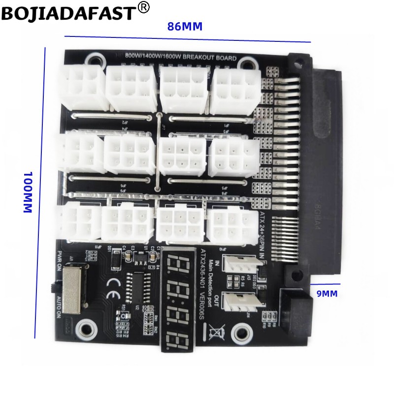 12 Portlu PCI-E 6Pin Konnektör - 2400W Server Psu Breakout Board incelemesi ve fiyatı