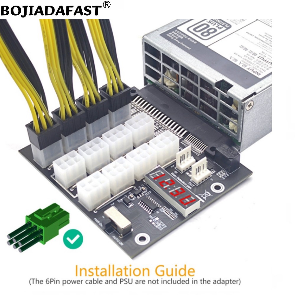 12 * PCI-E 6Pin Konnektör Bağl - 2400W Server Psu Breakout Board incelemesi ve fiyatı