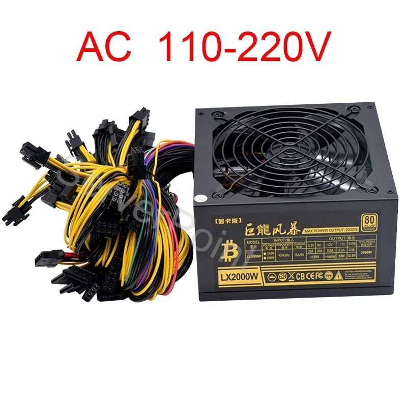 AC110-220v ATX Pc 2000W Güç Ka - 2000W Atx Mining Power Supply incelemesi ve fiyatı