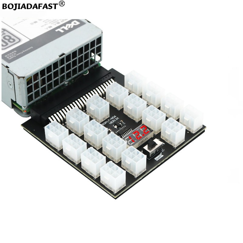 17 Portlu PCI-E 6Pin Konnektör - 2400W Server Psu Breakout Board incelemesi ve fiyatı
