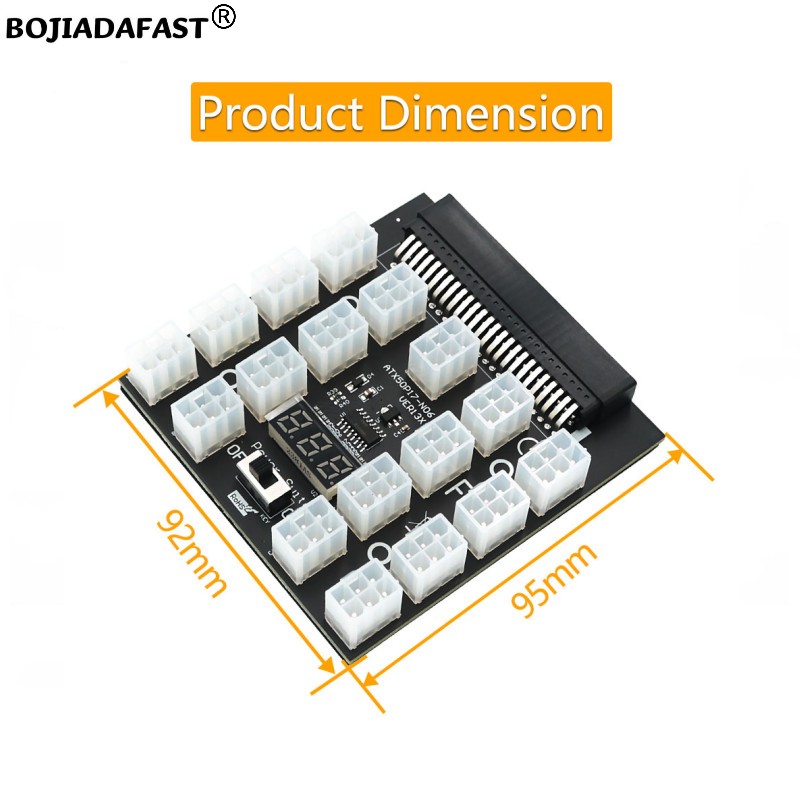 17 Portlu PCI-E 6Pin Konnektör - 2400W Server Psu Breakout Board incelemesi ve fiyatı